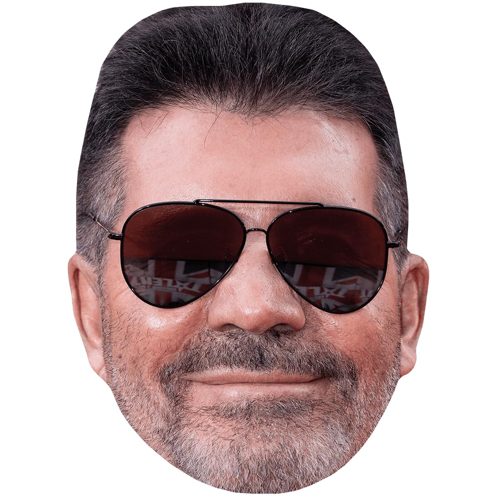 Simon Cowell (Sunglasses) Celebrity Mask, Flat Card Face, Fancy Dress Mask