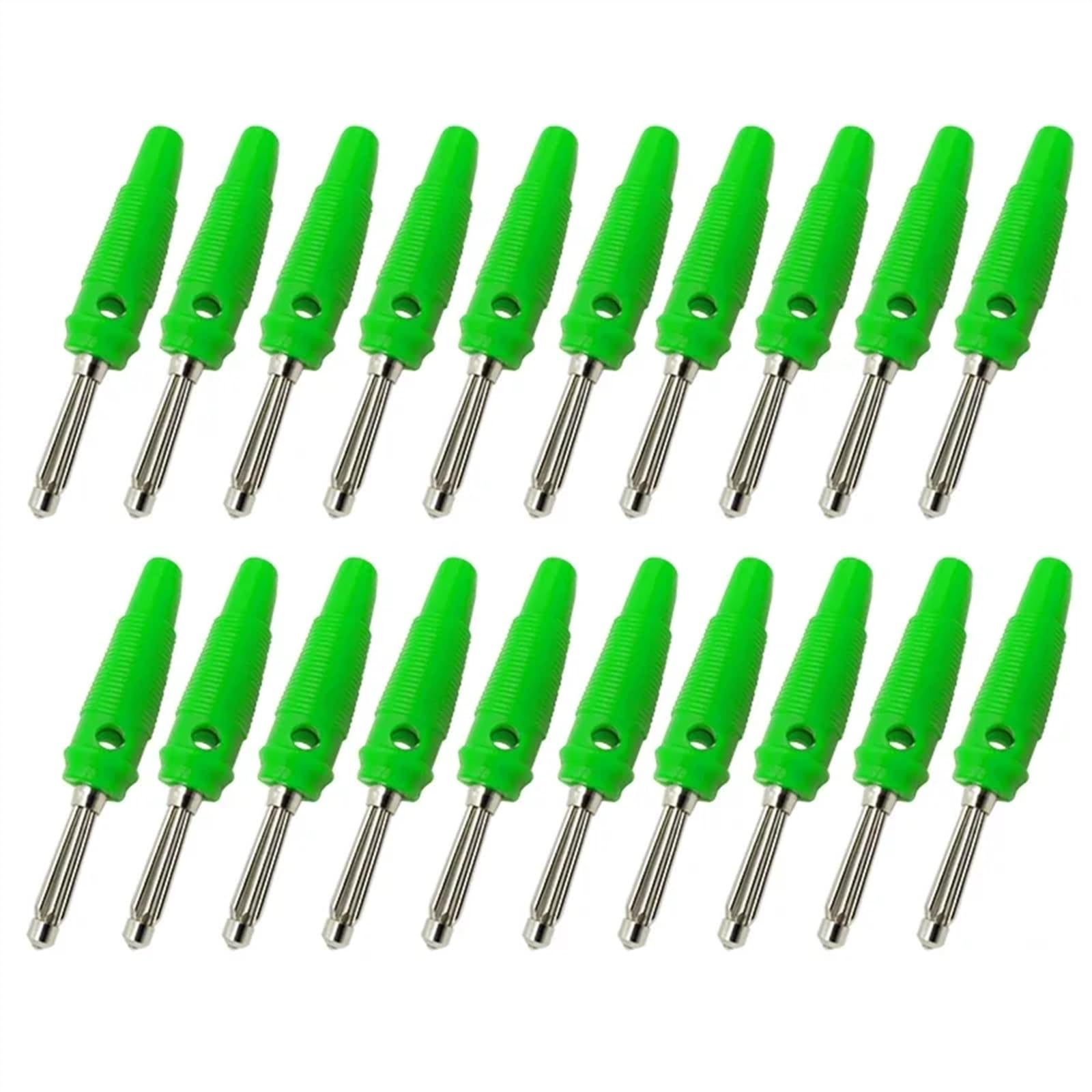 Connecteurs de Haut-Parleur Audio, fiche Banane de 4MM, amplificateur, Poste de Liaison, Prise Banane for bornes de câble, 20 pièces/lot (Color : Green 20Pcs)