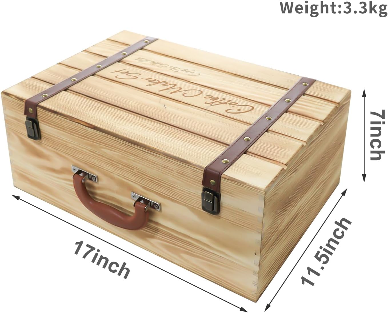 SOTECH Pour Over Manual Coffee Maker Set 2 Cup Coffee Dripper with Wooden Suitcase Coffee Kettle Scale Bean Grinder All In 1 Traveling Camping Hiking