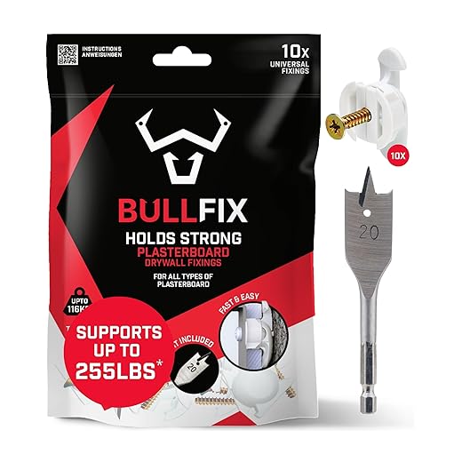 Bullfix 'Universal' Starter Pack - Heavy Duty Drywall Anchors, Holds up to 255lbs, Wall Anchors Stronger Than Toggle Bolt Butterfly Bolts or Snap Toggler, Anchor for Hollow Dry Wall, Kit with Screws