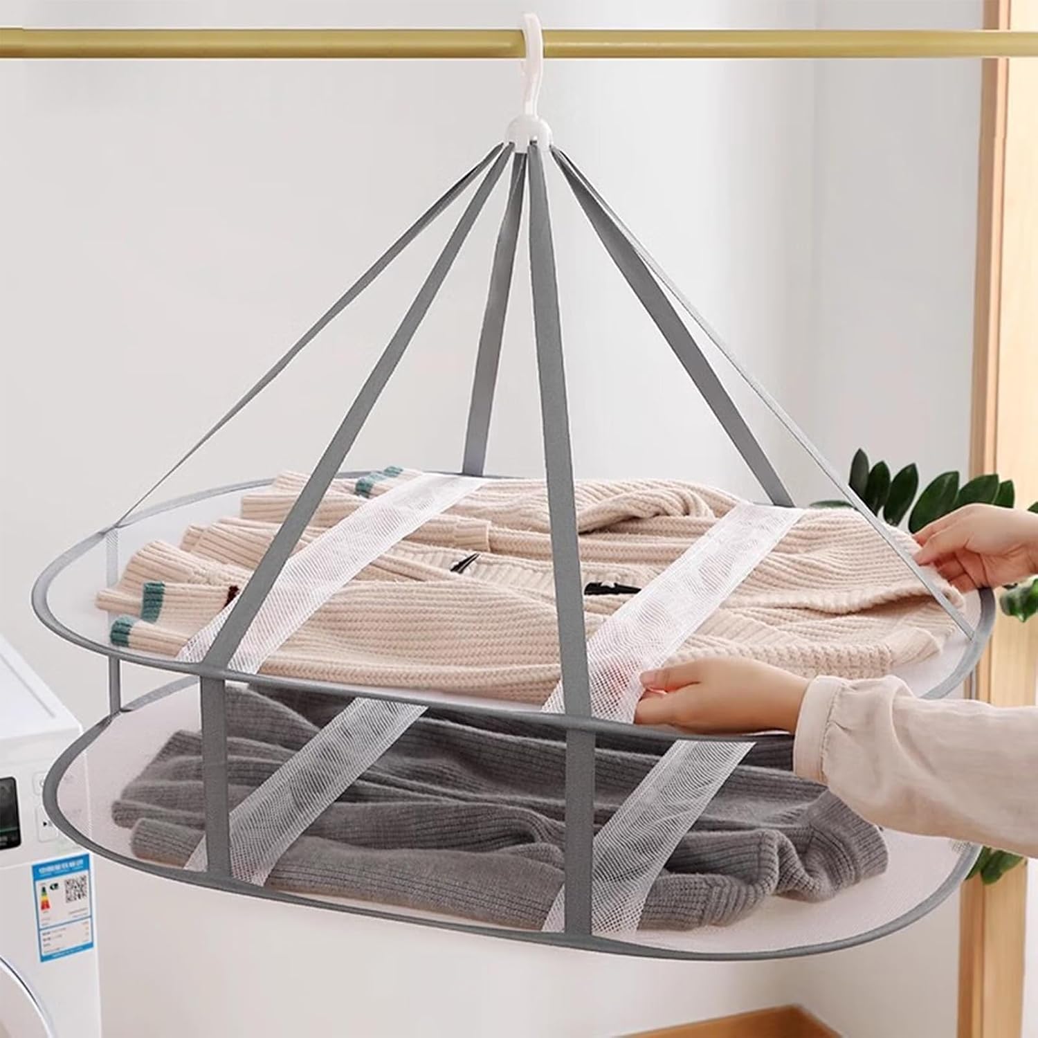 Drying Rack Clothing Portable Mesh Dry Hanger Apartment Must Haves image 3