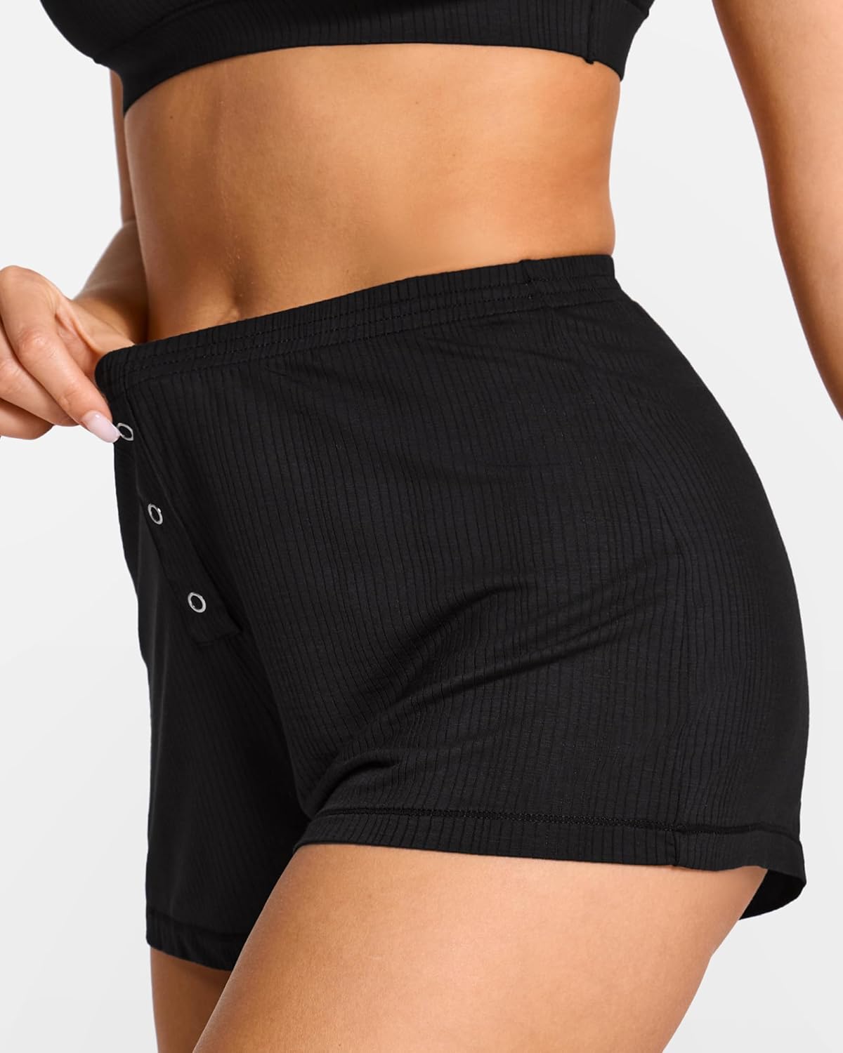 Women's Natrelax Pajamas Shorts Modal Relaxed Fit Sleep Lounge Summer Ribbed Casual Cozy Sleepwear Pj Bottoms