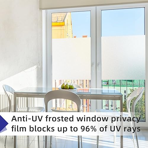 Miniatura 4 de Película de privacidad esmerilada para ventana, no adhesiva, adherencia estática, calcomanías decorativas para baño, control de calor, bloqueo UV,
