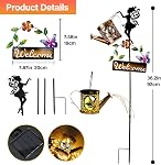 ZKLiLi Solar Hummingbird Watering Can Cadeaux avec lumières,Fée de jardin extérieur Signe de bienvenue Décor Imperméable 8 Modes d'éclairage pour Patio Yard Porch Pathway Walkway Statues Outdoor Garden Gifts