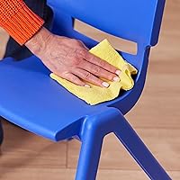 Vista 12 de ECR4Kids Silla Escolar Apilable de 12 Pulgadas de Plástico, Muebles para Aula, Azul, Paquete de 4