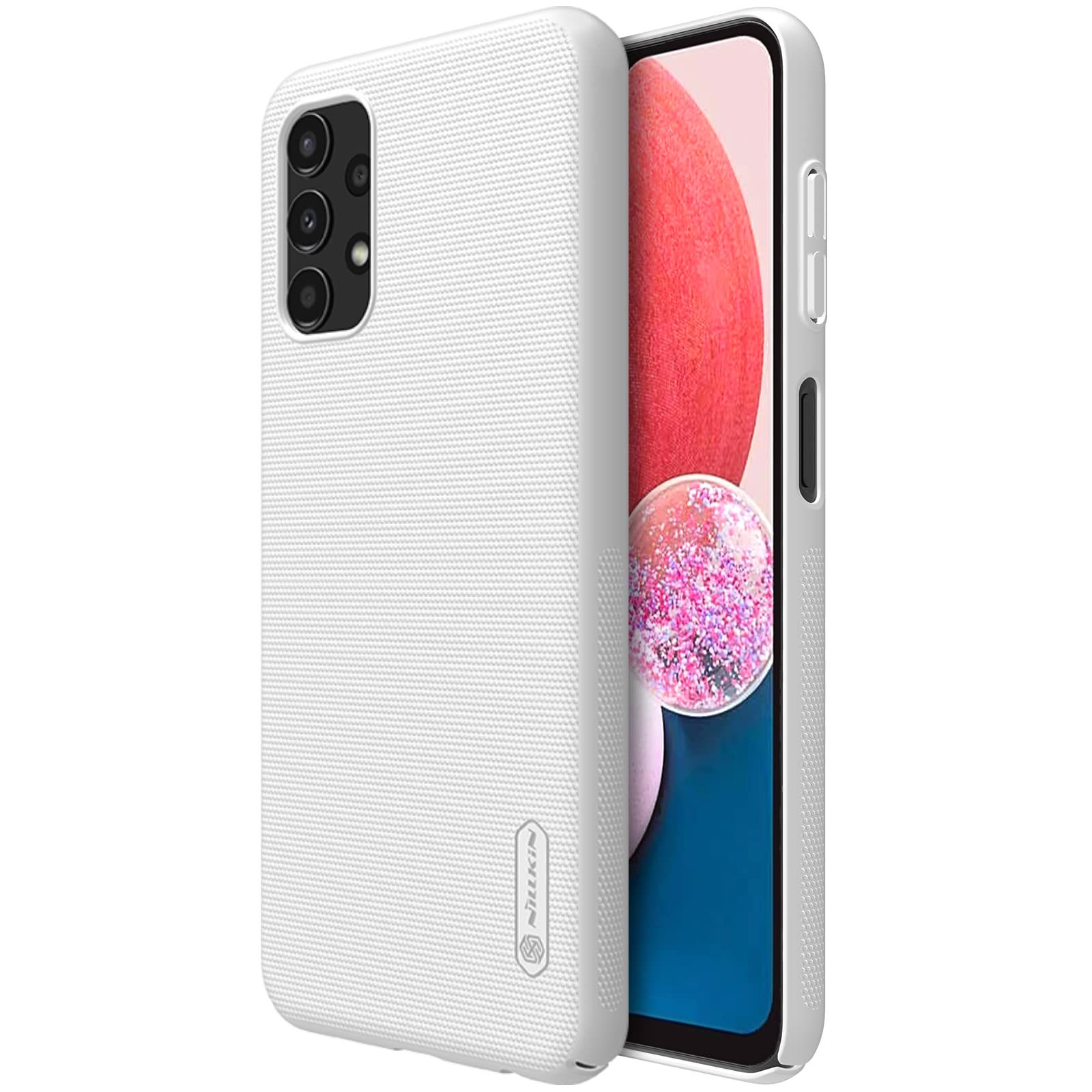 Nillkin Case for Samsung Galaxy A13 A 13 4G (6.6" Inch) Super Frosted Hard Back Dotted Grip Cover PC White Color discount deal