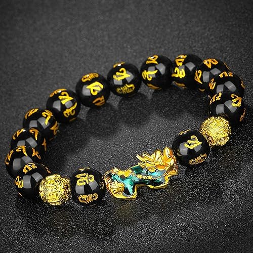 Miniatura 5 de Feng Shui Prosperity - Pulsera de cuentas de mantra tallada a mano de 0.394 in con cambio de color Pi XiuPi Yao atrae riqueza y buena suerte