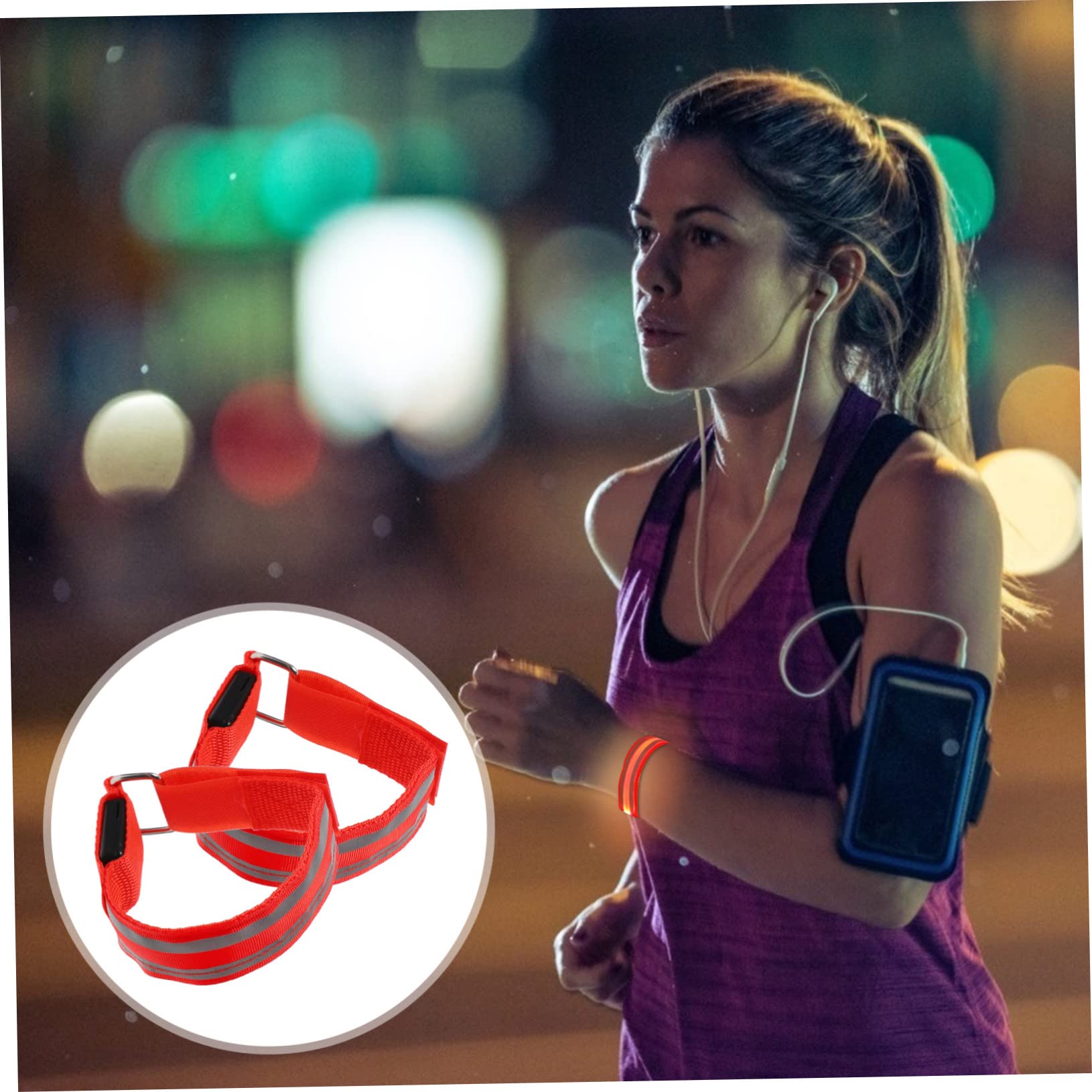 Kisangel 4 Pièces Feux De Circulation LED Bracelets Lumineux Cheville Course De Nuit La Nuit avec Électronique LED