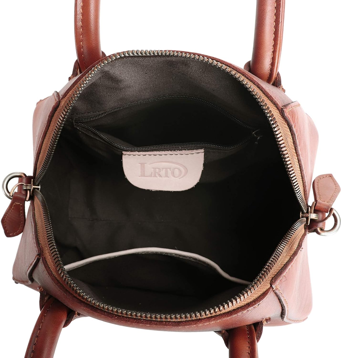 Genuine Leather Top Handle Satchel Purse for Women Vintage Handmade Handbag Retro Designer Crossbody Bag - Image 7