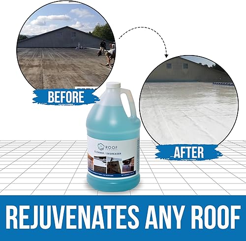 Miniatura 5 de RVRoofMagic Roof Protect| Sellador de techo de RV no tóxico | Revestimiento de techo blanco no abrasivo | Detergente de techo de 1 galón | Limpiador