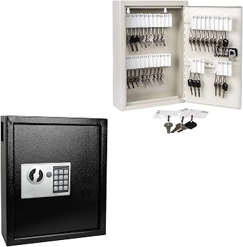 KYODOLED Electronic 40 Keys Cabinet Wall Mount,Digital Key Safe Lock Box,Large Security Lockbox for House Key,Heavy Duty Combination Lock Storage,14.37 X 11.8 X3.93 Black,40 Keys