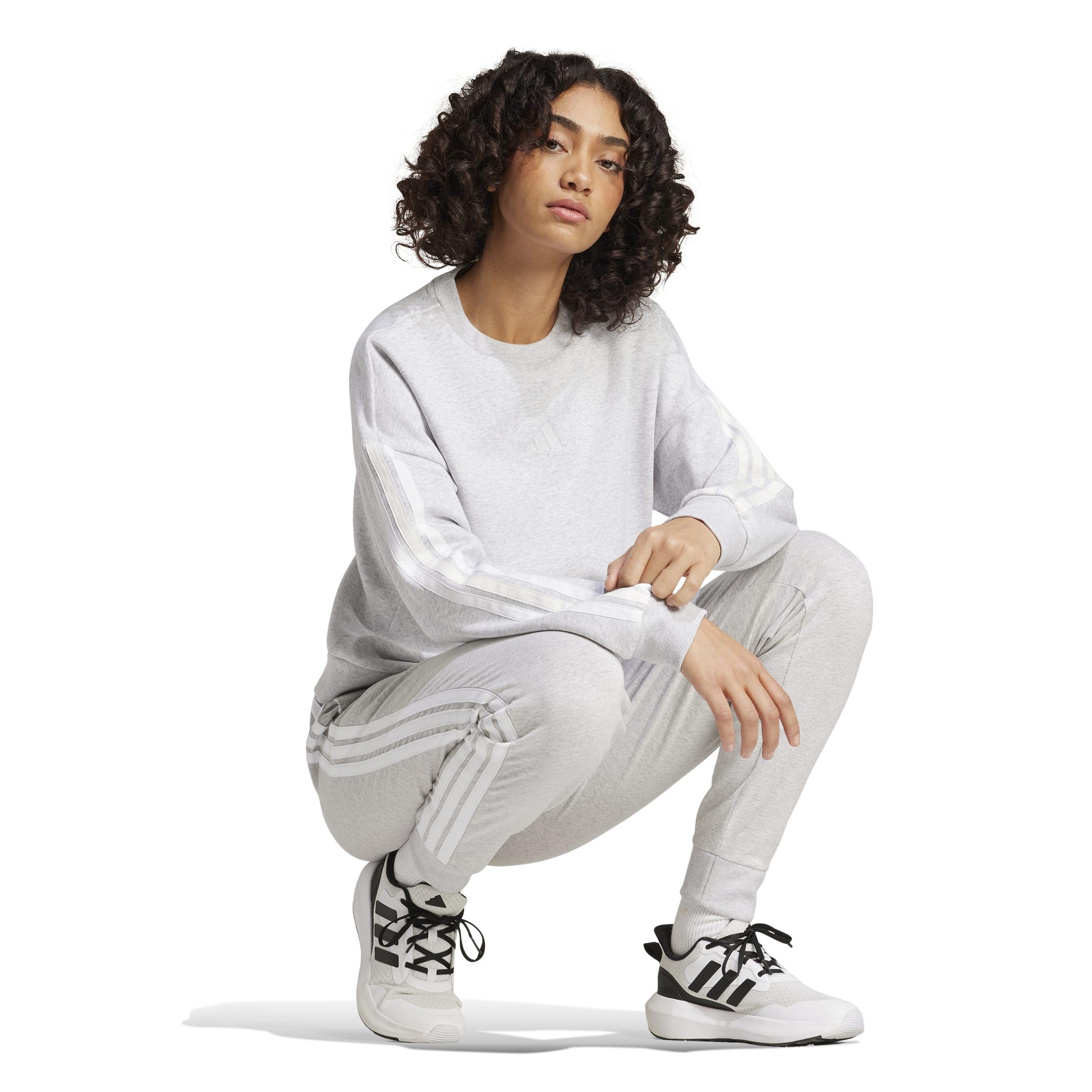 adidas Women's Sweat-Shirt Molleton 3 Bandes Essentials