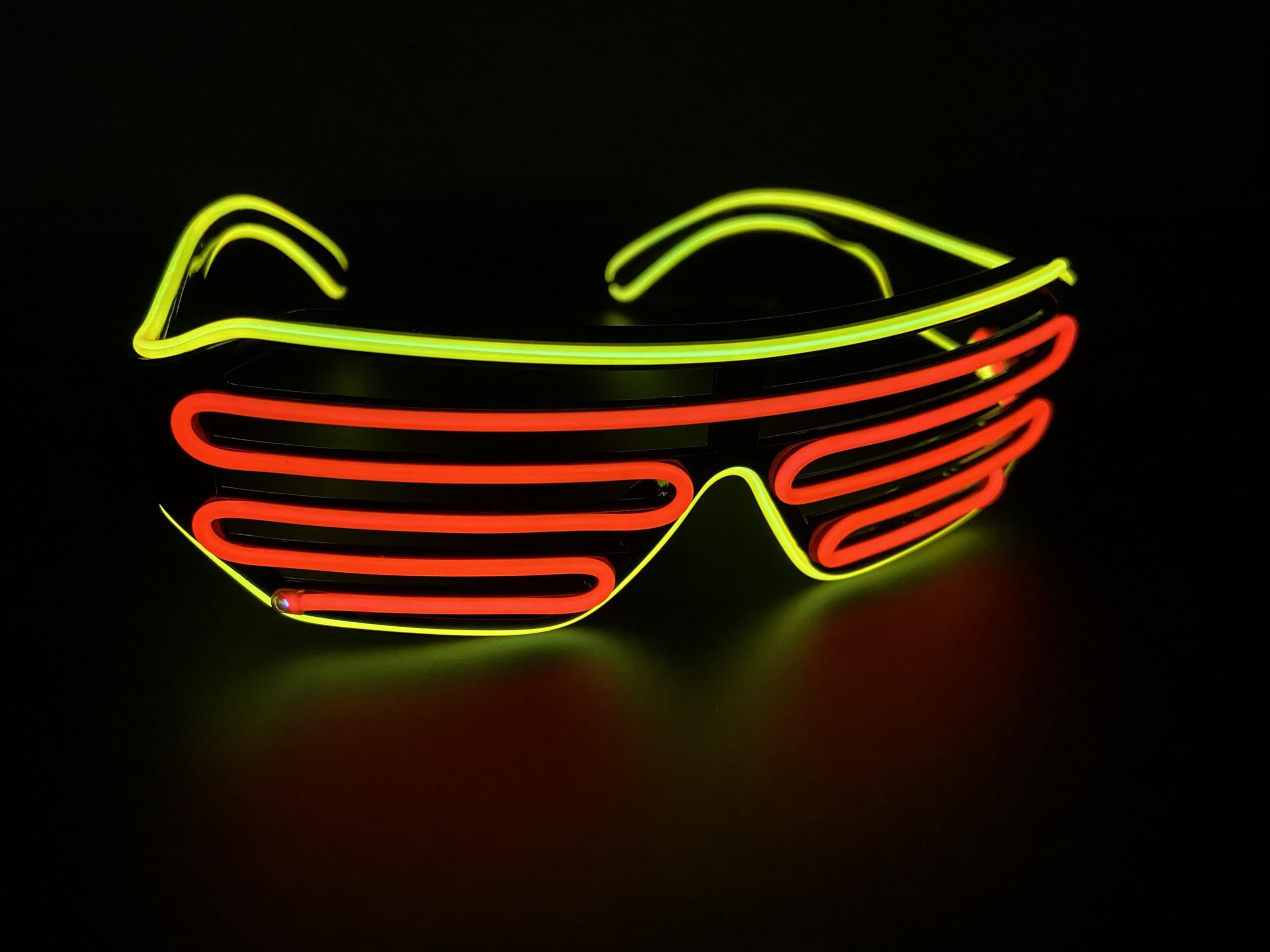 Studio Halloween Party Wire Shutter Shade Style EL Wire Red In Yellow Rave Wear Glasses