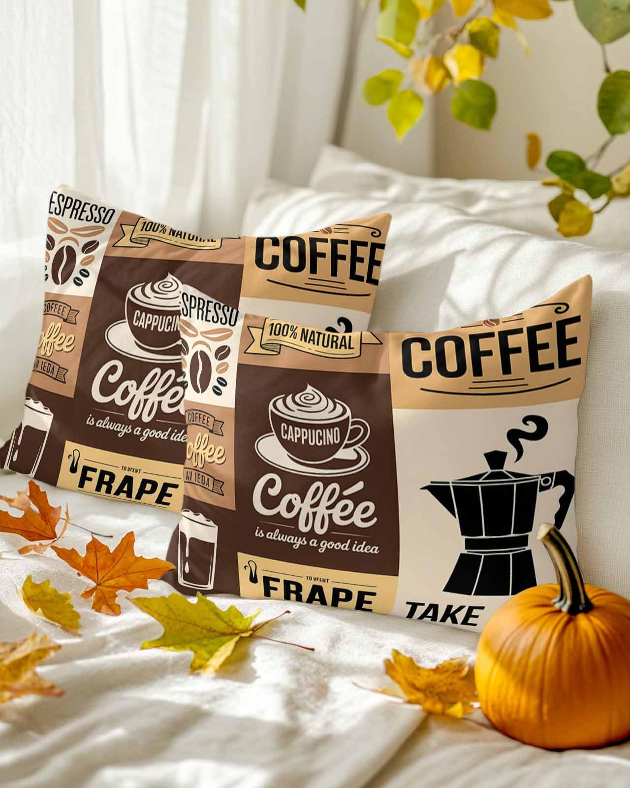 Amazon.com: Fall Throw Pillow Covers 20x12 Inch Set of 2 Coffee