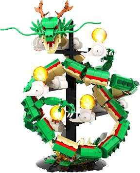 Dragon Building Set for Adult Boys Girls 14+, Cool Dragon with 7 Light Ball Collectible Display Model Home Office Decor, Animal Toy Building Set, Creative Birthday Gifts 1826 Pieces