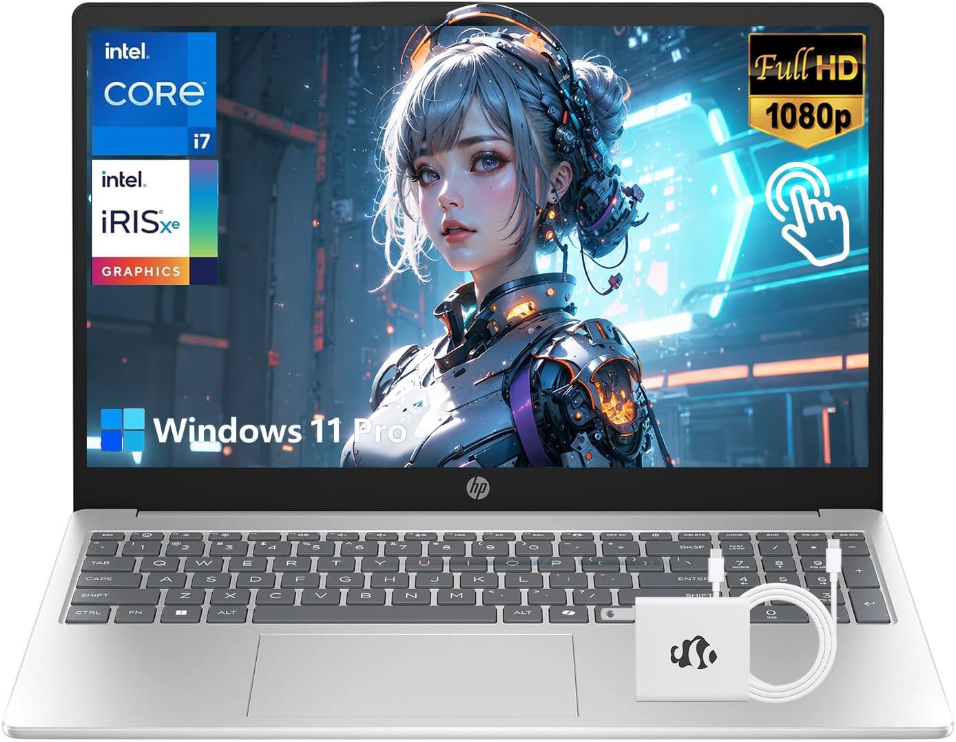 HP 15.6" FHD Touchscreen i7 Laptop, 32GB RAM 1TB SSD Intel 10-Core i7-1355U (Up to 5GHz, Beats Core 7 160U), Intel Iris Xe Graphics, Private Webcam, Win 11 Pro, W/Accessorry, for Business and Gaming