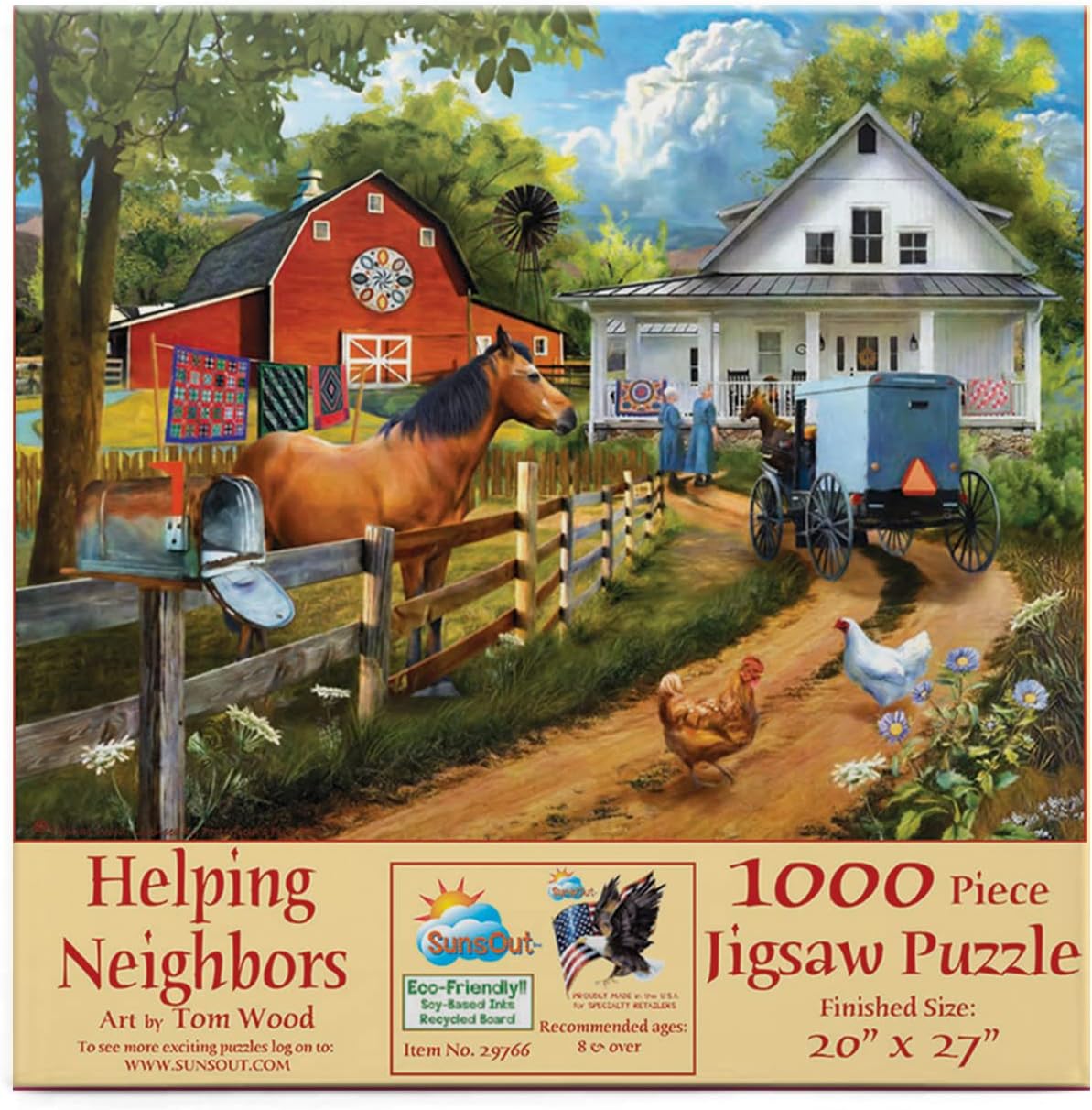 SUNSOUT INC - Helping Neighbors - 1000 pc Jigsaw Puzzle by Artist: Tom Wood - Finished Size 20" x 27" - MPN# 29766