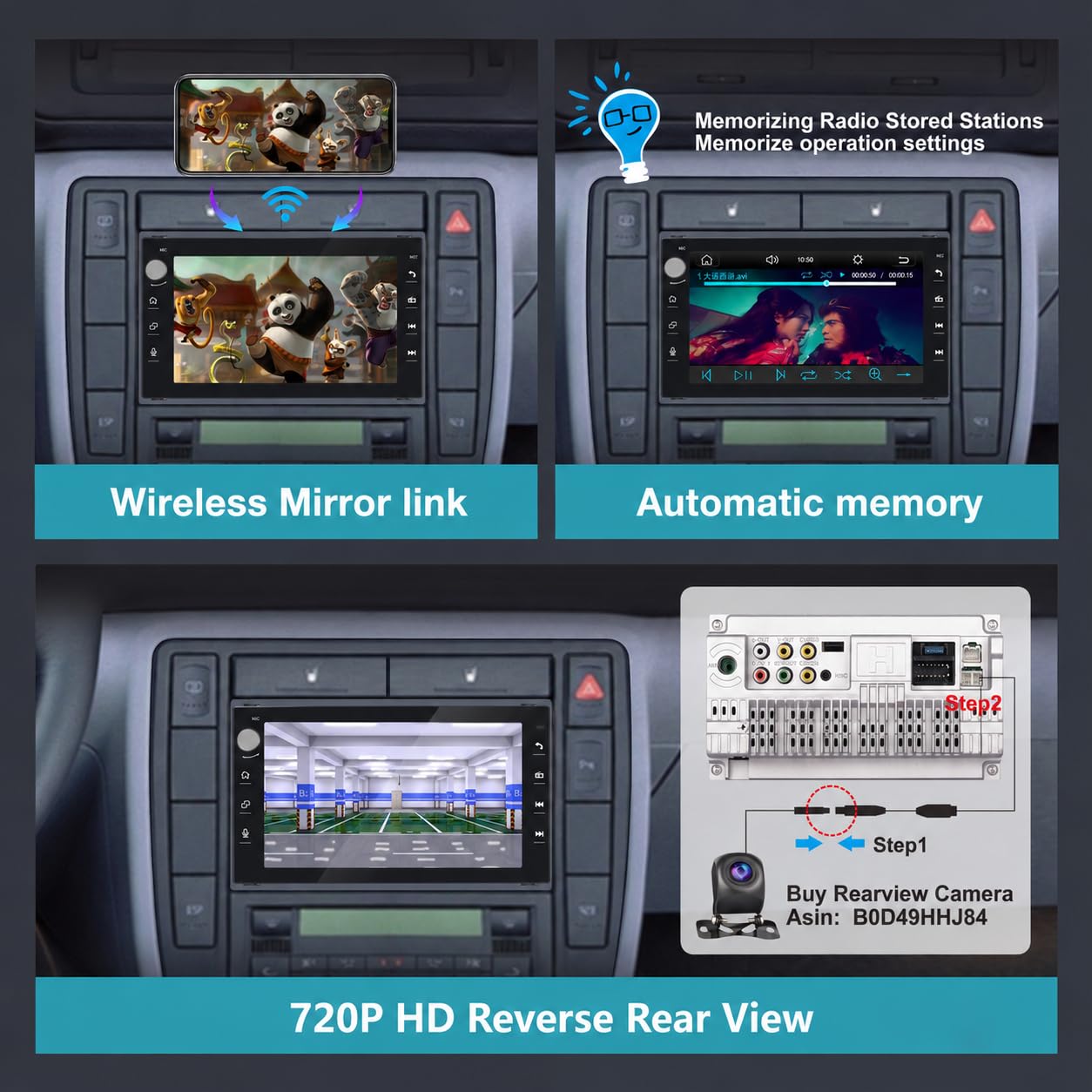 Schermo Autoradio CarPlay wireless per VW Golf 4,Polo 3/4,Passat B5 DSP RDS | Sistema Linux,avvio rapido 2s,Plug&Play,CANBUS,per Cordoba 6L Leon 1M Transport T4/T5 Alhambra,controllo volante,Bluetooth