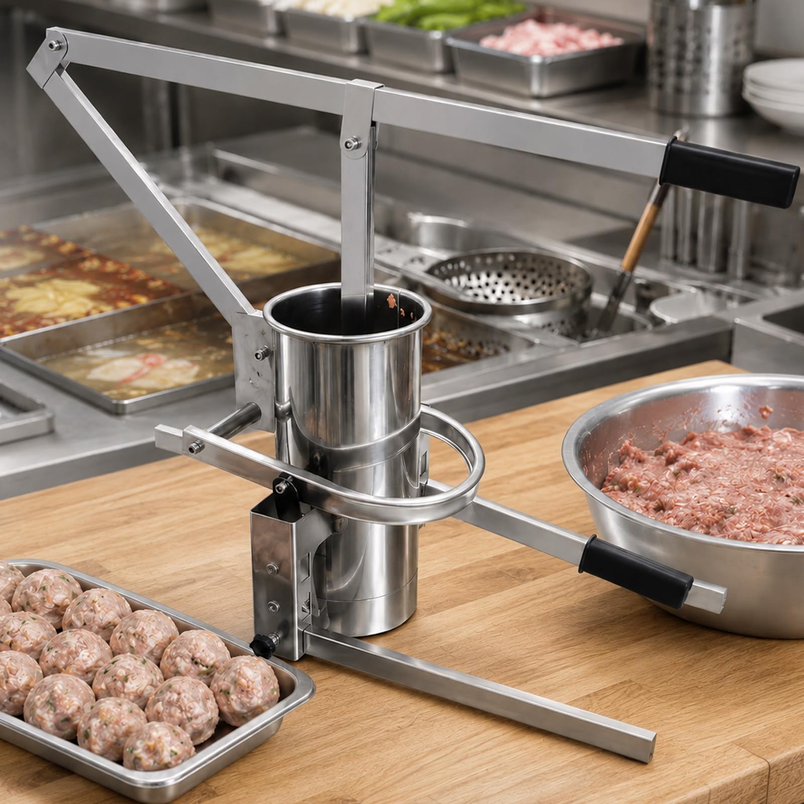 Macchina per polpette Manuale con 3 stampi in Acciaio Inox 30mm