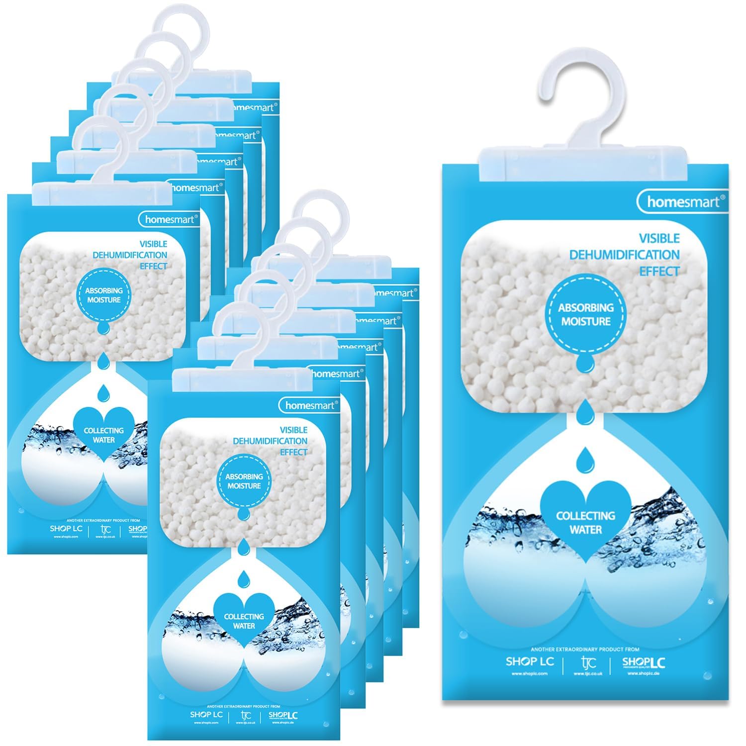Homesmart Wardrobe Dehumidifier Hanging Bags - Disposable Moisture, Humidity & Damp Absorber for Home Prevent Mould, Mildew & Condensation in Wardrobes, Pack of 10, Unscented โ image 1