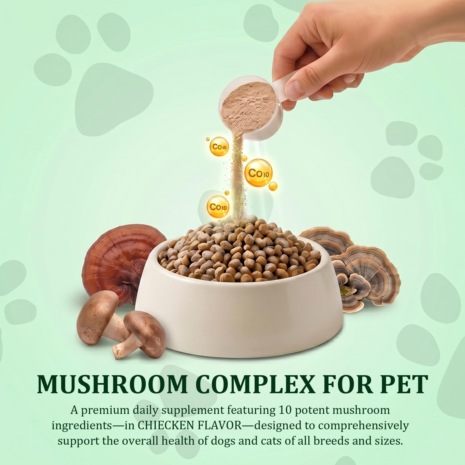 Nuzzhalo Turkey Tail CoQ10 Mushroom Powder for Senior Dogs Cats 60-Day Mix — Amazon image 4