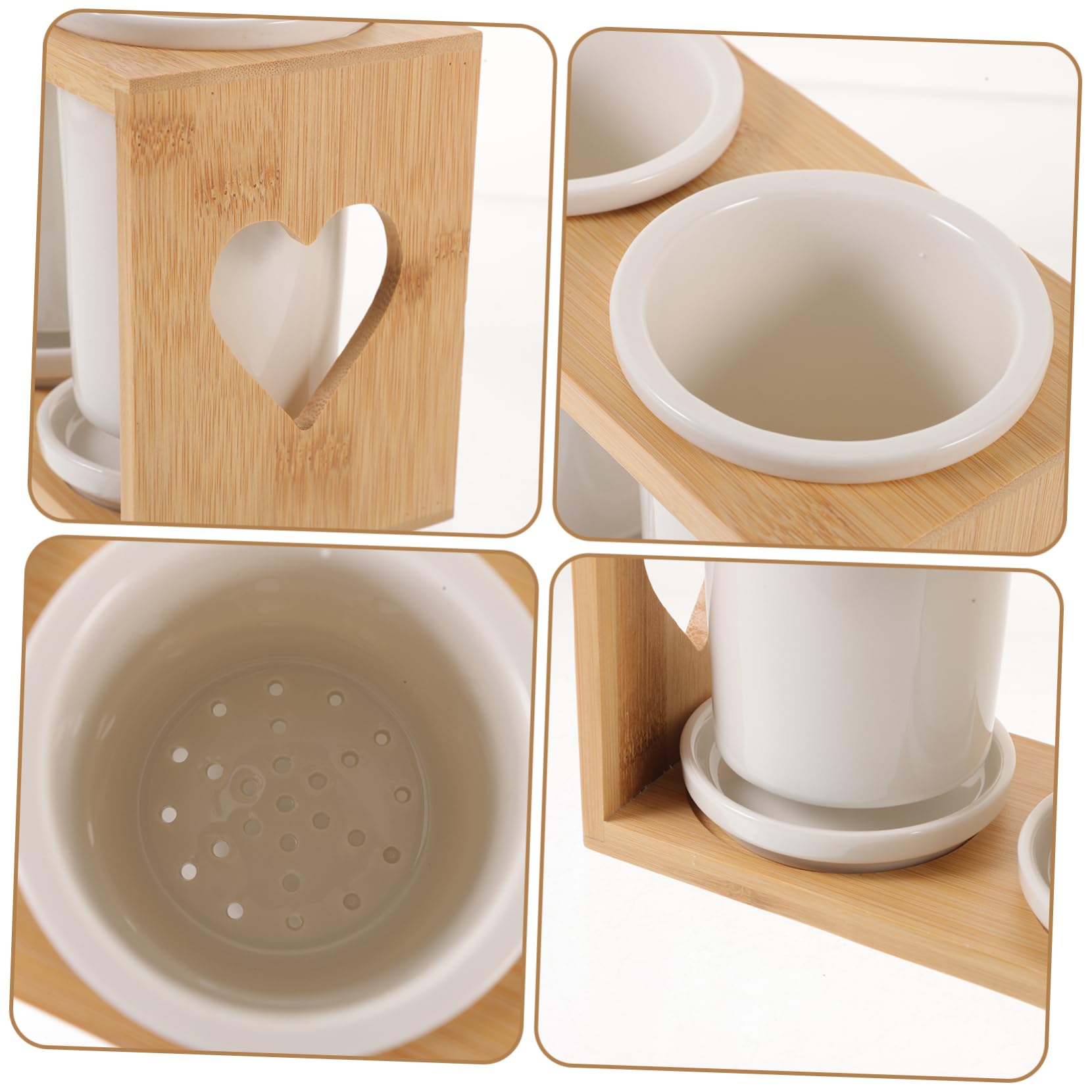 Portaposate in Ceramica Funzione di Svuotamento Utensili da Cucina Organizzatore a Design Unico Contenitore per Stoviglie