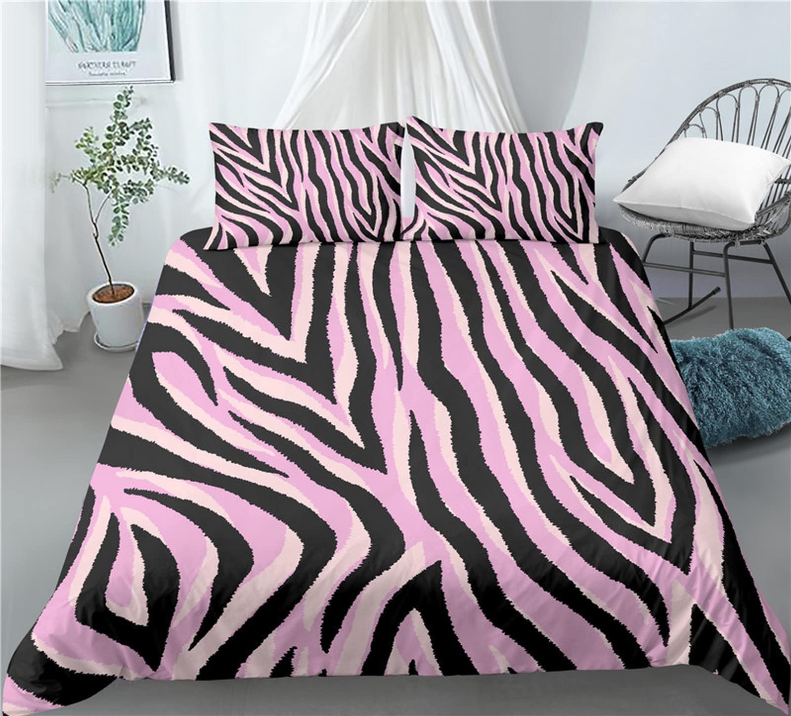 Set Di Biancheria Da Letto Con Stampa Modello Di Leopardo Dei Cartoni Animati 240X220 Cm 3D, In 100% Microfibra, Include Copripiumino E Federa Per Il Cuscino (Adatto A Adulti E Bambini) Calore E Comf