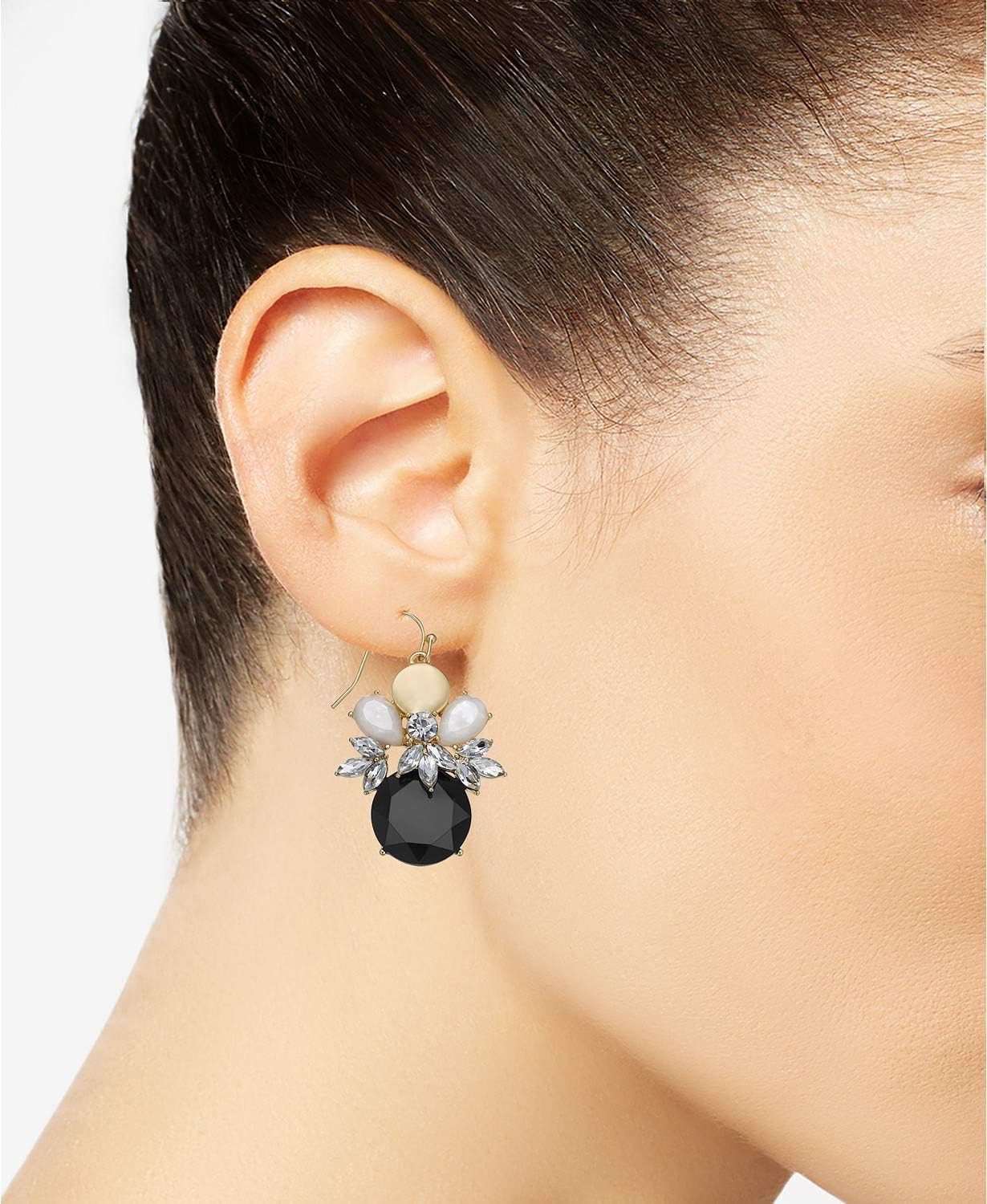 INC International Concepts I.N.C. Gold-Tone Crystal & Stone Cluster Drop Earrings