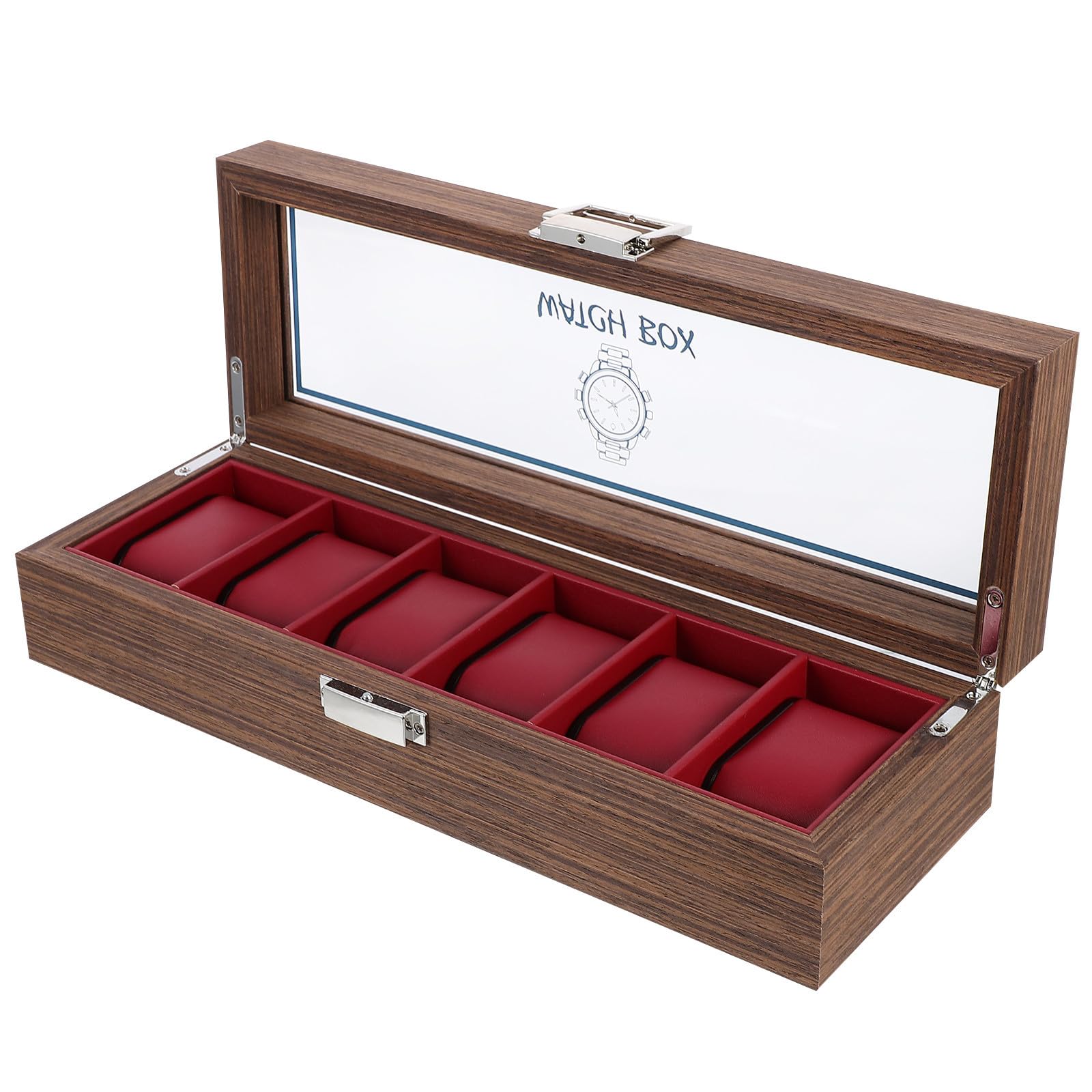 Vitrina para Relojes de Madera para Proteger Relojes del Daño y Arañazos 6 Ranuras, Caja Organizadora Elegante en Ocasiones Obsequios