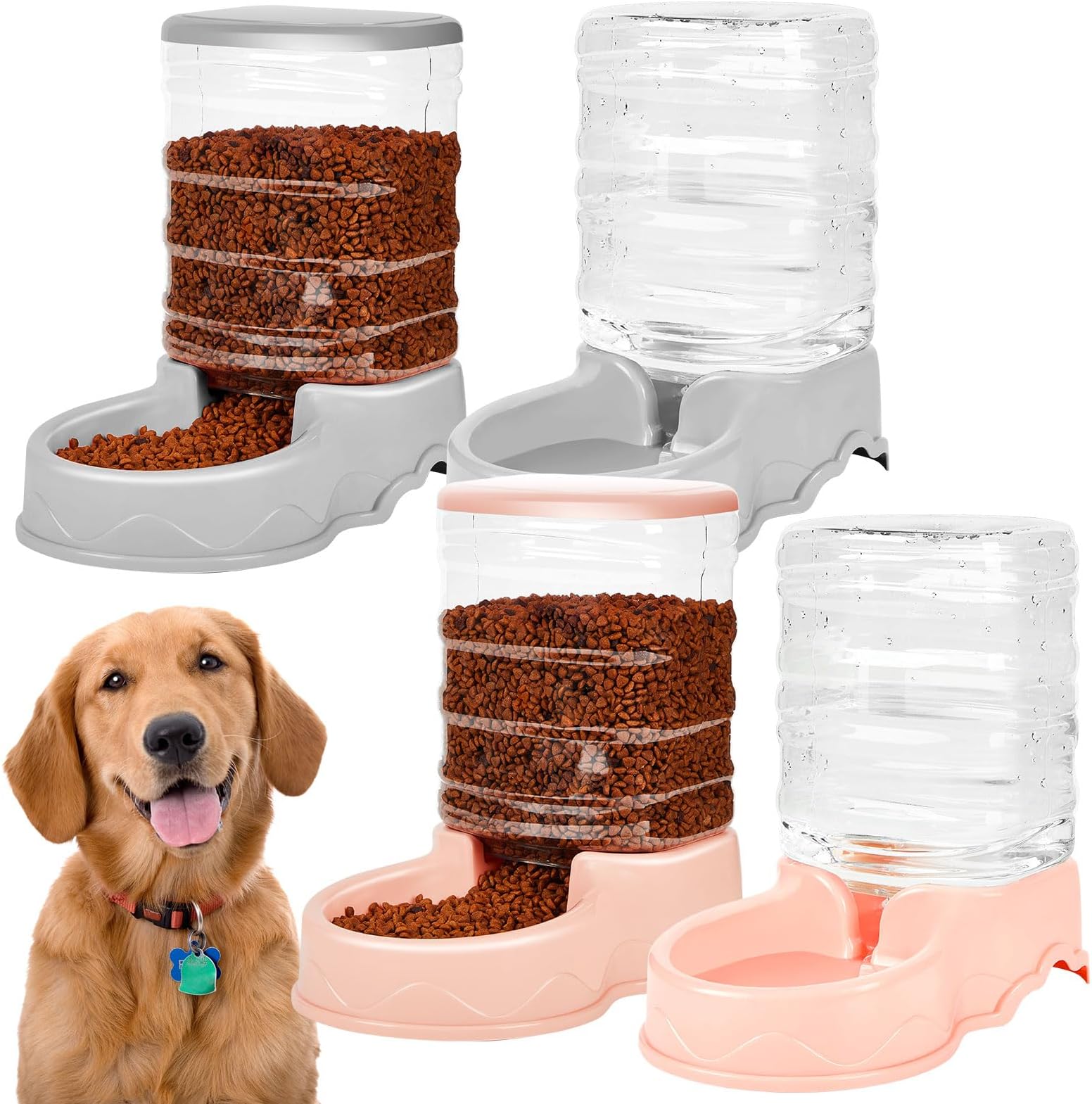 Pet Supplies Tioncy 4 Pack 3.8 L Automatic Dog Feeder and Water