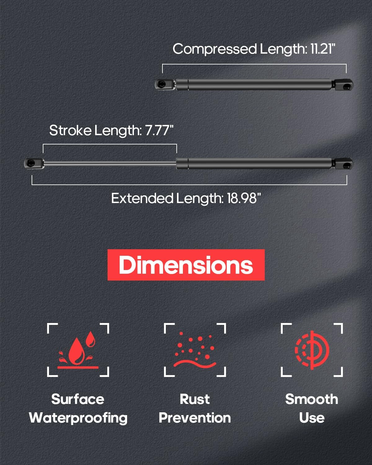 cciyu Front Hood Lift Supports Struts for Dodge Ram 1500 2002-2010,for Dodge Ram 2500 2002-2010,for Dodge Ram 3500 2002-2010,for Dodge Ram 4500 2008-2010(Pack of 2)