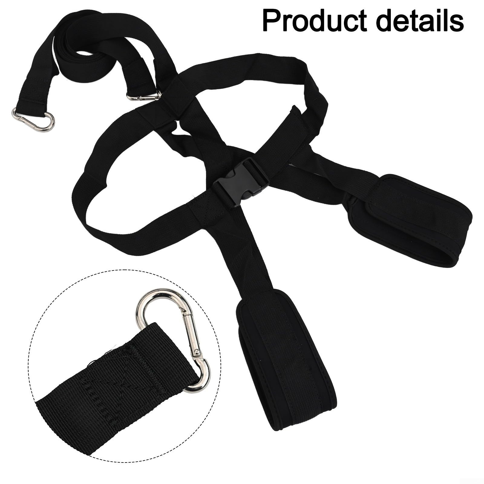 Arnés de trineo para entrenamiento de resistencia, correas de nailon ajustables, hombreras ampliadas, 200 libras