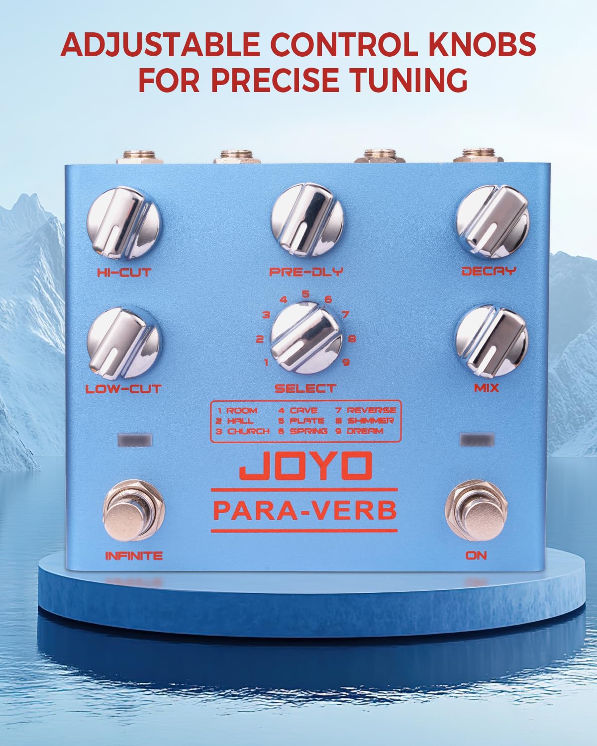 JOYO Reverb Pedal Digital Stereo mit 9 Reverb-Effekten Infinite und Trail für E-Gitarre True Bypass (Para-Verb R-31)