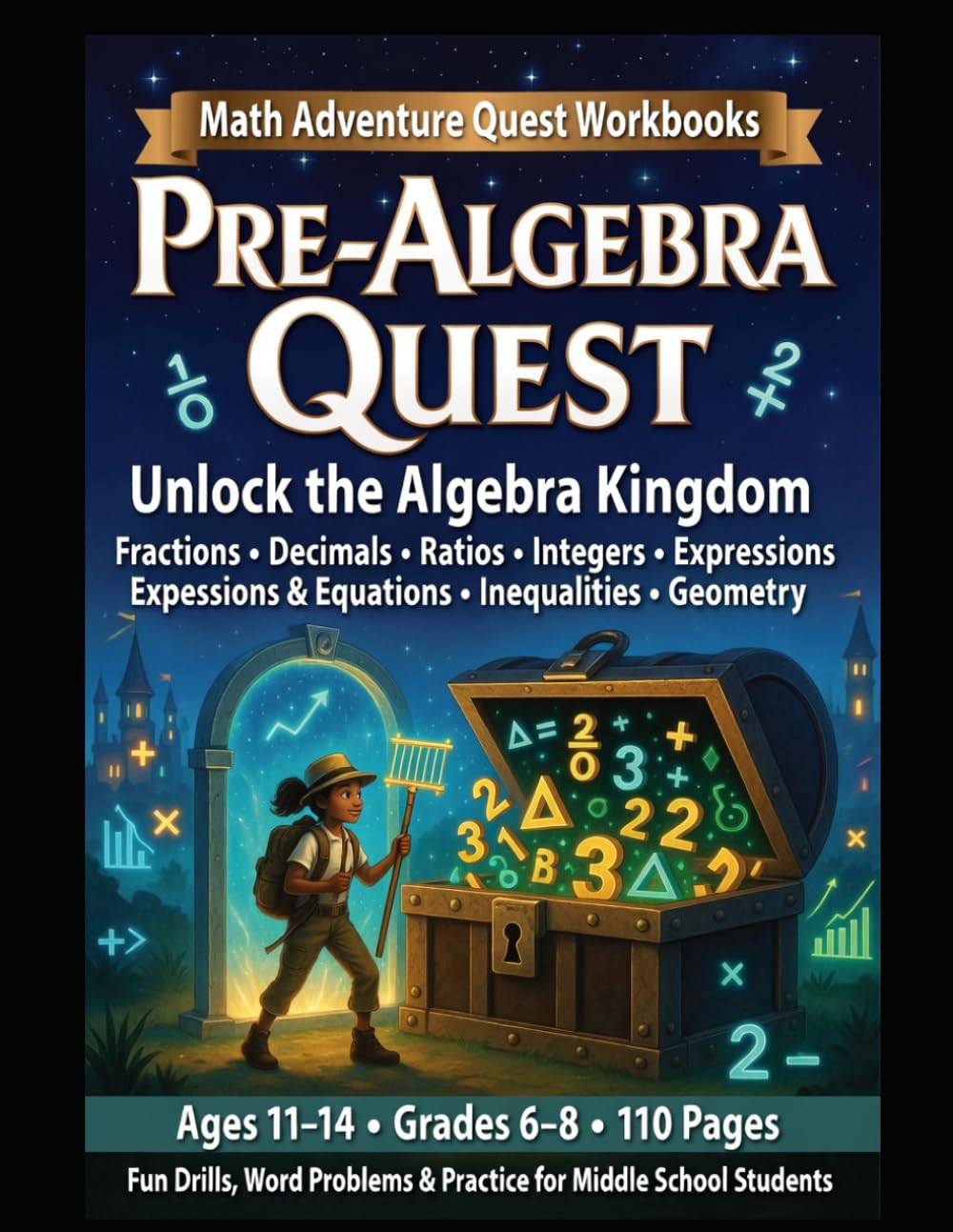 PreAlgebra Math Workbook Grades 6-8