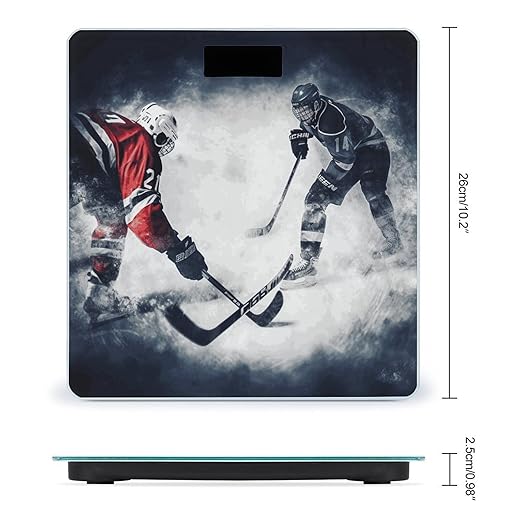Báscula Digital Ice Hockey Art con Pantalla LED, 4 Sensores, Vidrio Templado miniatura 2