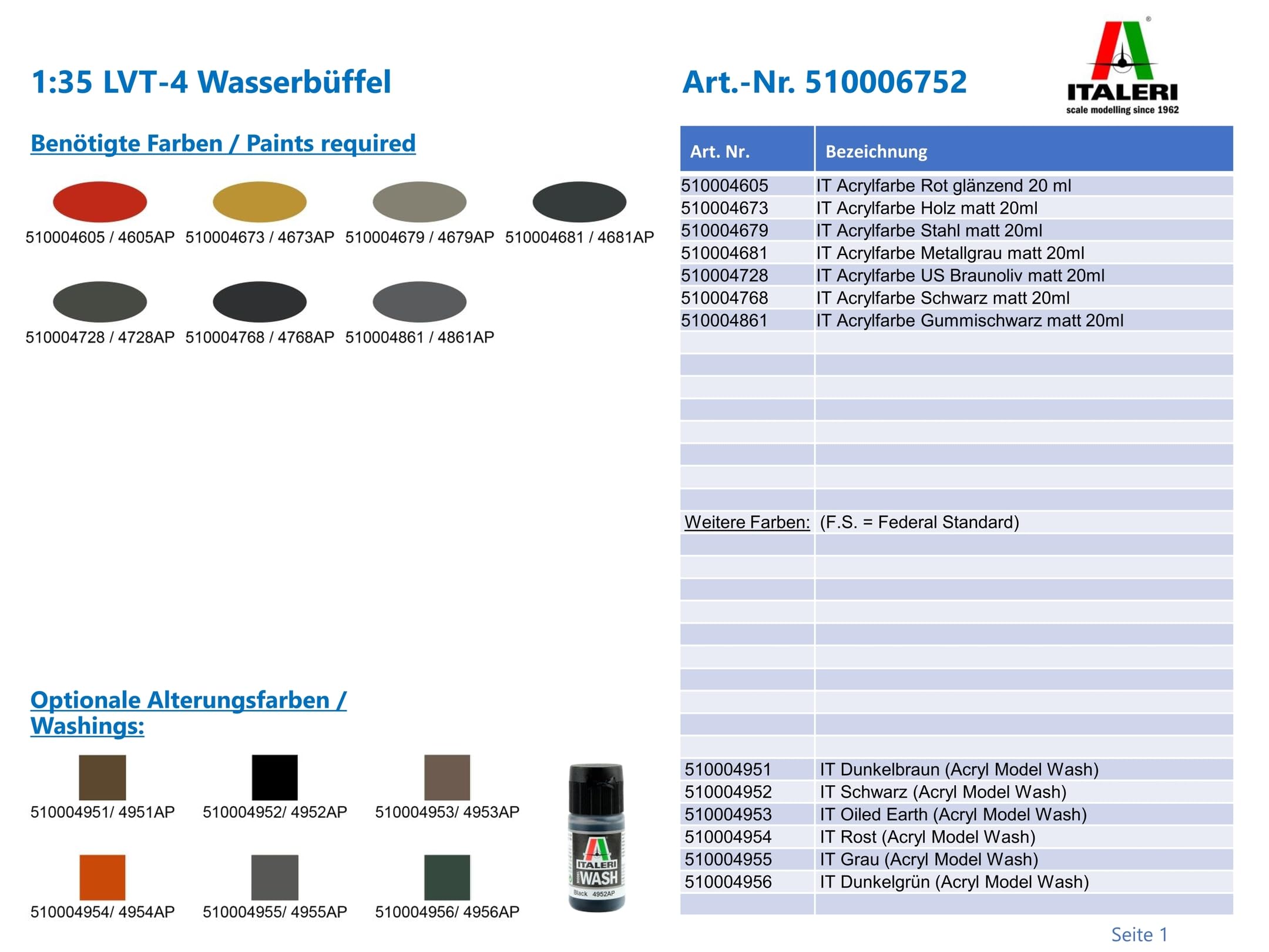 Italeri 6752 1:35 LVT-4 Buffle d'eau – Modélisme, kit de construction, modélisme, bricolage, loisirs, collage, kit en plastique, fidèle aux détails, kit militaire, char 1:35