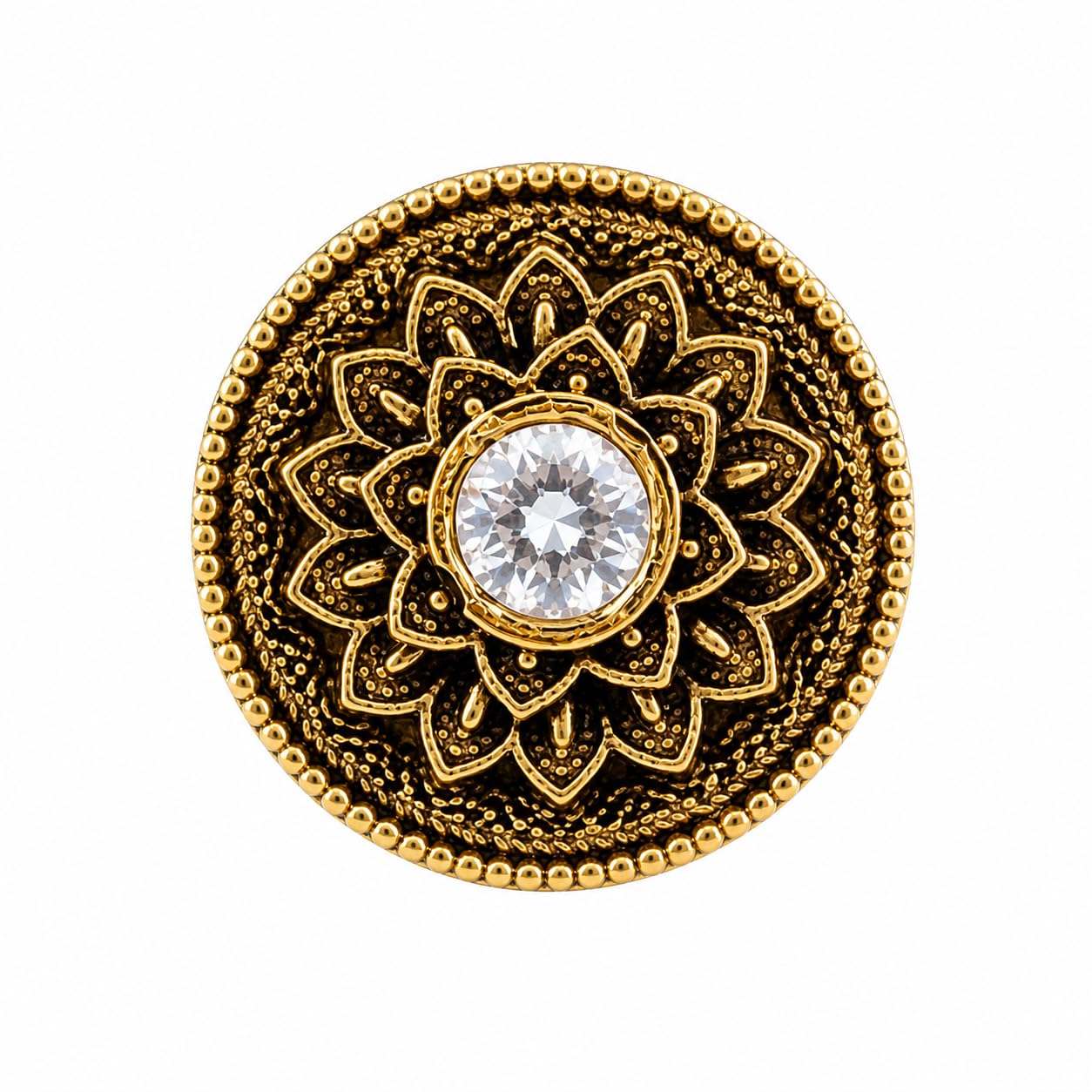sayda jewels Antique Gold-Tone Floral Statement Ring - Adjustable Ethnic Finger Ring for Women-picture-50