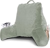 Vista 73 de Clara Clark - Almohada de lectura con espuma viscoelástica triturada, incluye 2 almohadas de soporte para el cuello y la zona lumbar, diseñada