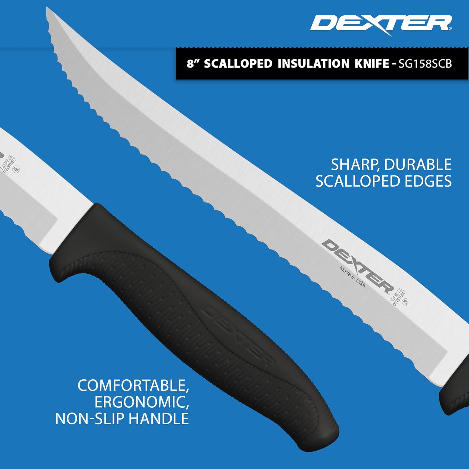 Dexter-Russell 8" Scalloped Insulation Knife | SG158SCB