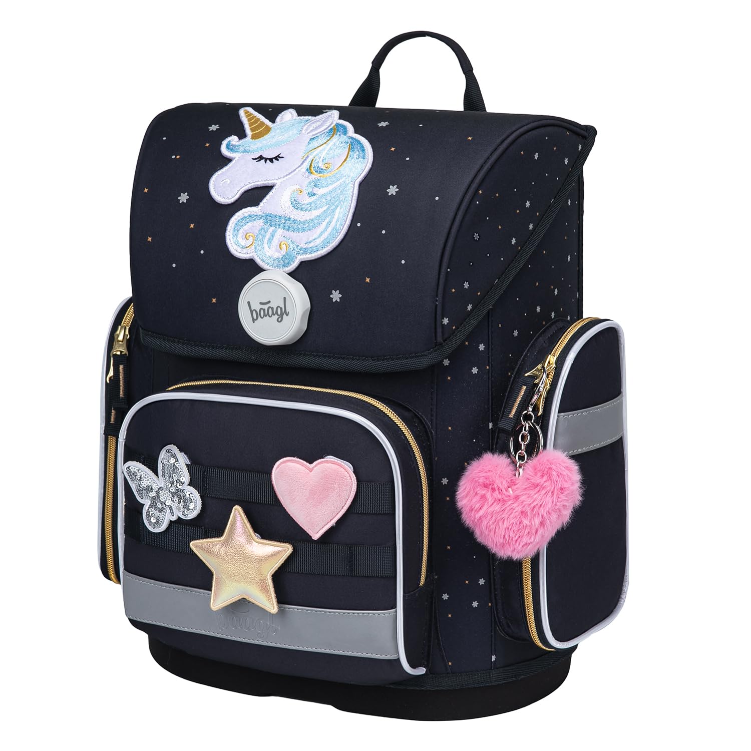 Baagl Mochila escolar para niños y niñas para 1ª clase (o 2ª clase), mochila escolar Ergo para niños y niñas, mochila escolar ligera con correa para el pecho