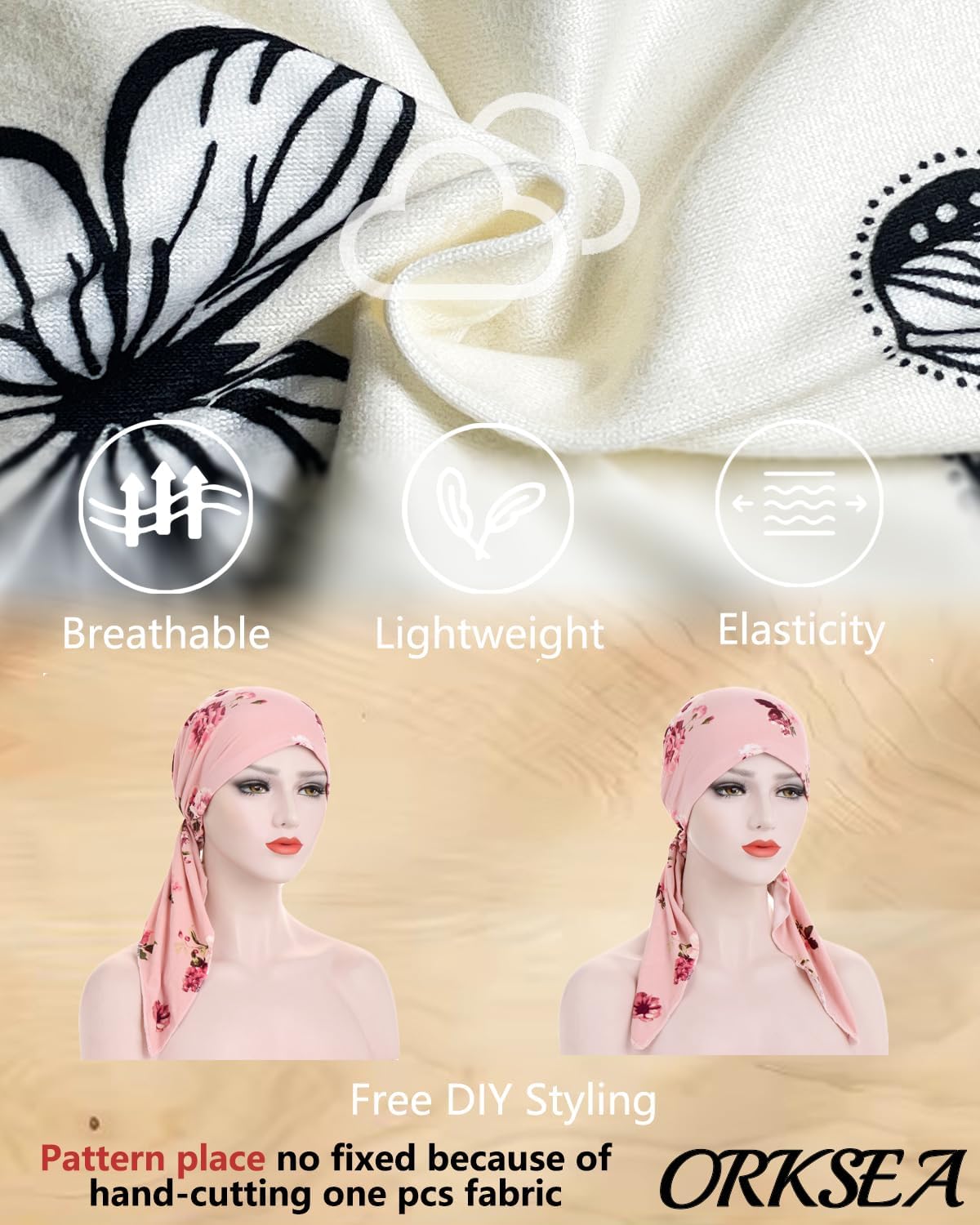 Chemo Headwear for Women Pre-Tied Head Scarf Headwraps Soft Turbans Cancer Hats Chemo Beanie Coverings Scarves - Image 3