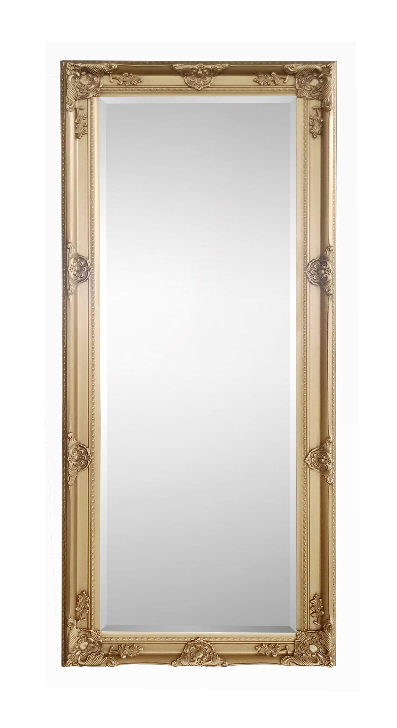 Julian Bowen Palais Mirror Full Length – Antique Leaner or Wall Mounted, Glass, 170cm x 70cm, Full Body Mirror for Bedroom, Living Room & Dressing Room – Gold
