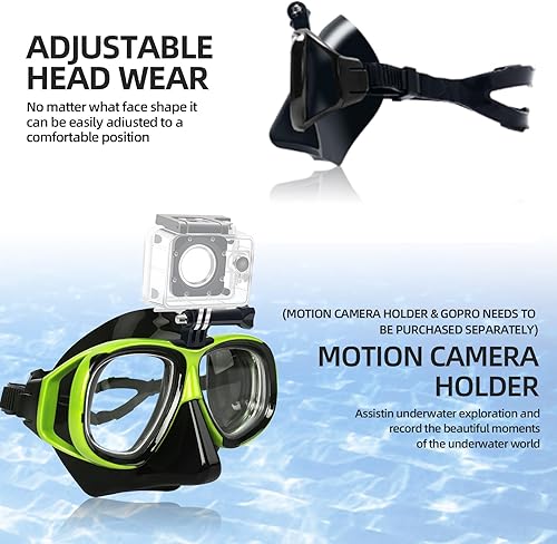 Miniatura 5 de Equipo de esnórquel para miopes para adultos y jóvenes, juego profesional de esnórquel de silicona con parte superior seca completa, máscara de