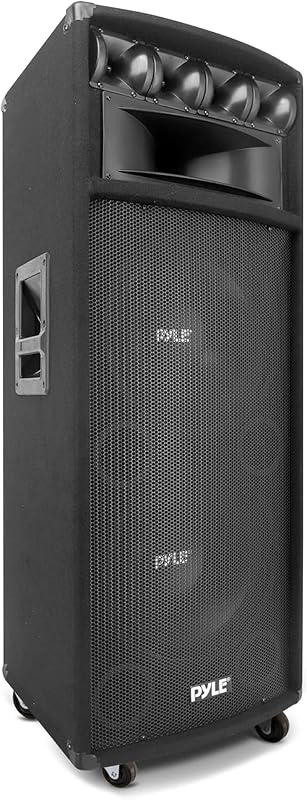 Sistema de parlantes PA para gabinete portátil: parlantes de sonido estéreo para exteriores de 1600 vatios con woofers duales de 12", tweeters piezoeléctricos de 3,4", rango medio de súper bocina de 5"x12", red cruzada