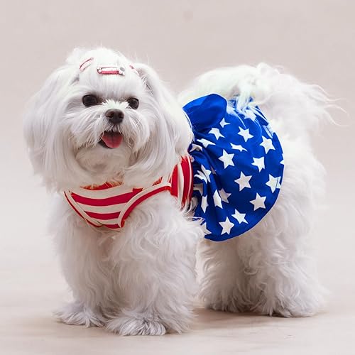 Miniatura 55 de PUPTECK Vestido de Navidad para perro, disfraz de cachorro, ropa para perros pequeños con falda de lazo, pijama Rojo (Navidad)