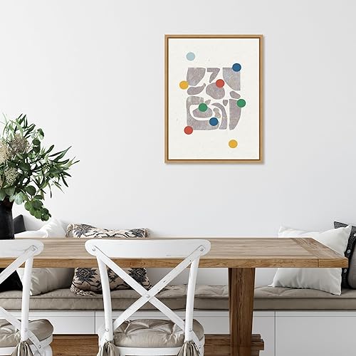 Miniatura 6 de Amanti Art Framed Canvas Wall Art 24x18 Retro Dots and Paper by THE MIUUS STUDIO, Framed Wall Art Canvas, Abstract Artwork, Modern Decor, Medium