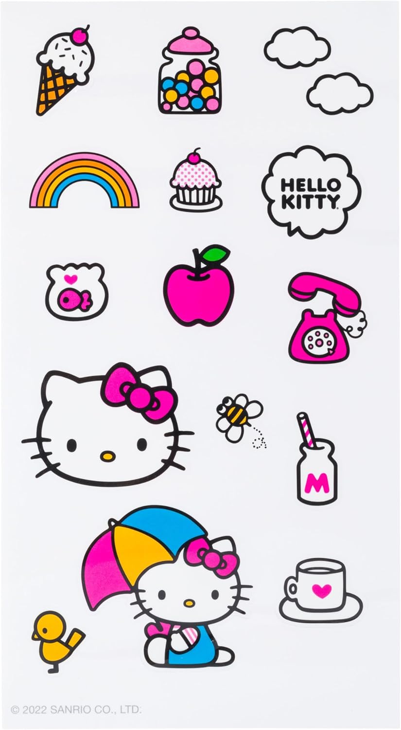 Silver Buffalo Sanrio Hello Kitty Twist Spout Plastic Bottle with Sticker Set, 32 Ounce - Image 11