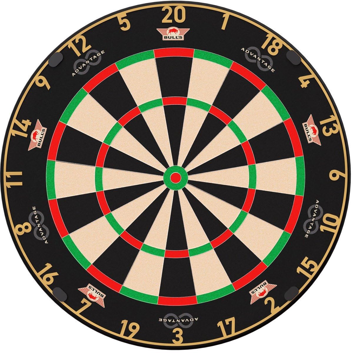 Bull's Advantage 8 Profi Sisal Dartscheibe mit 360° Drehsystem gegen ungleichmäßige Abnutzung - Ultradünne Drähte für weniger Abpraller, selbstheilendes Sisal - NDB Turnier Steeldartscheibe, 45 cm