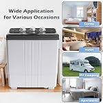 DORTALA laveuse portable, 20Lbs Lave-tubes jumelles & Spinner Combo avec tuyau d'entrée et de vidange, semi-automatique appartement lave-linge pour dorme & VR, blanc & gris