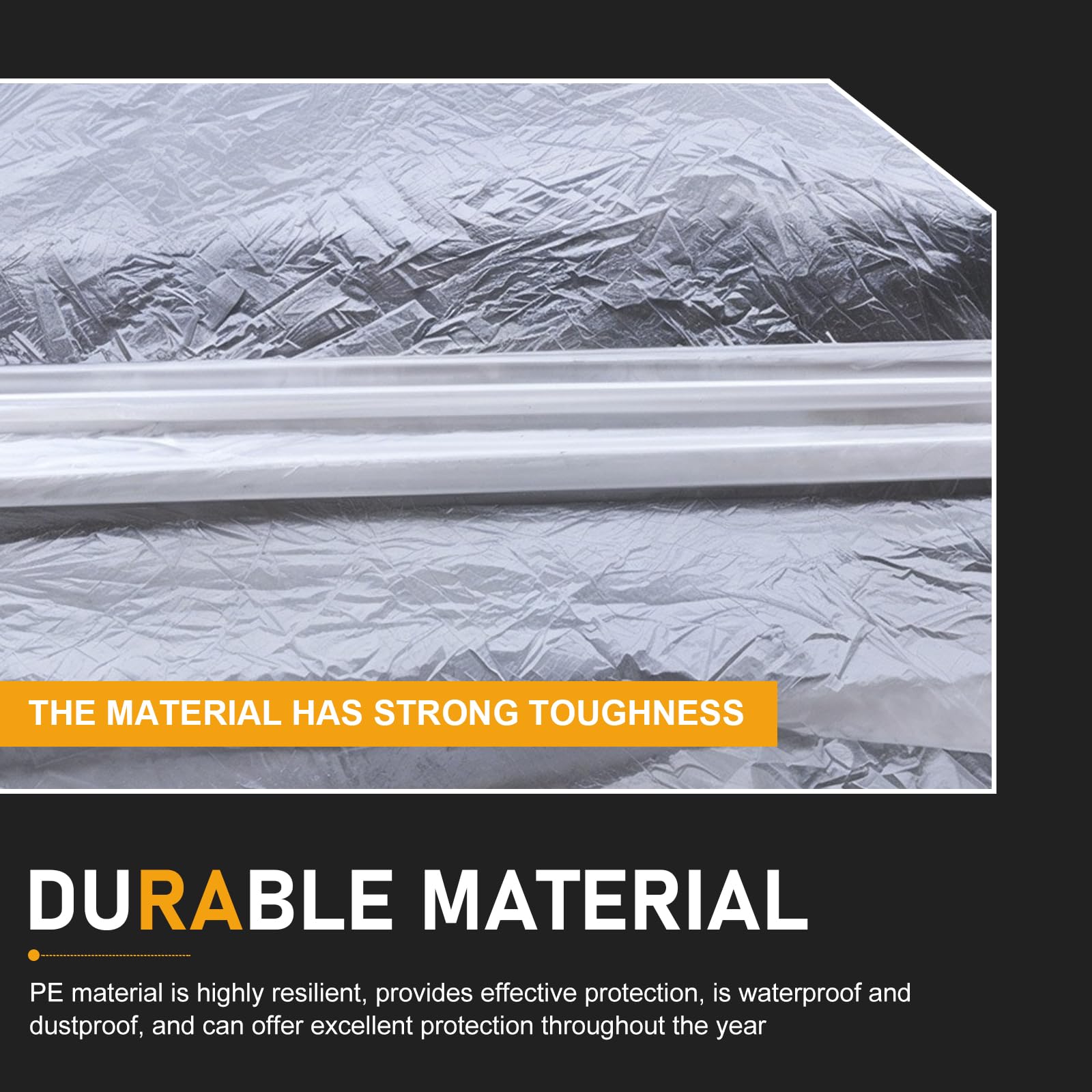 Qurbuns 1 PC Disposable Car Covers 12 4 FT x 21 6 FT Clear Plastic Car Cover Rain — view 3